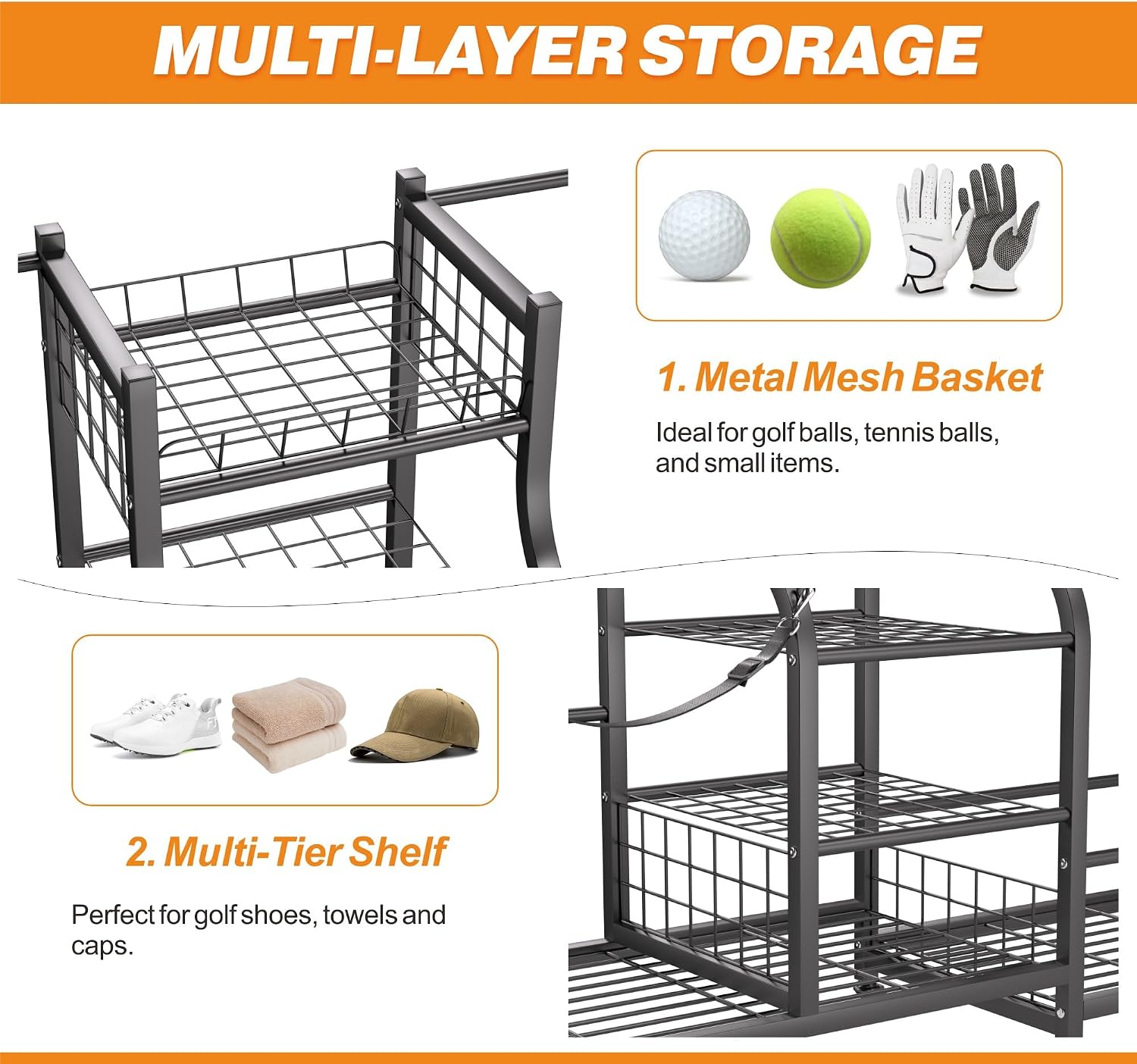 Golf Bag Storage Rack Organize - đánh giá và giá Sports Equipment Garage Organizer