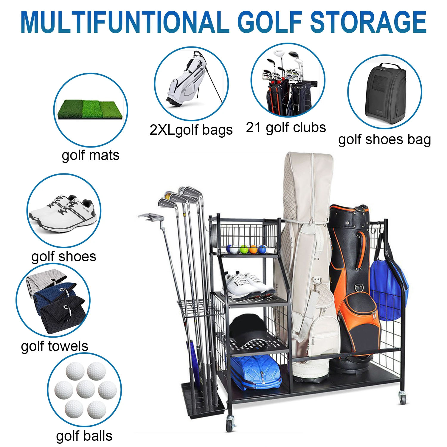 Golf Bag Storage Garage Organi - đánh giá và giá Sports Equipment Garage Organizer