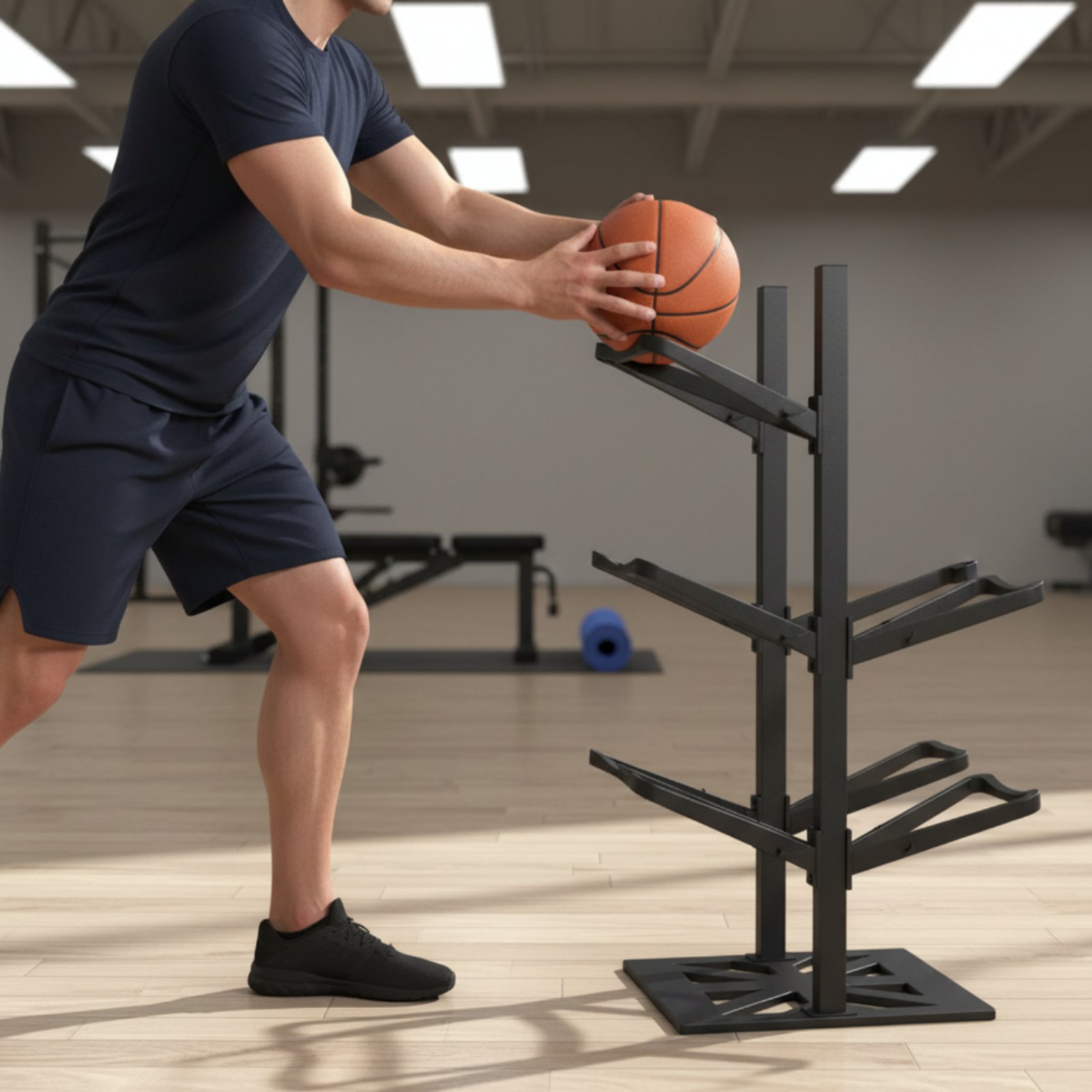 Basketball Rack Space Saving B - đánh giá và giá Sports Equipment Garage Organizer