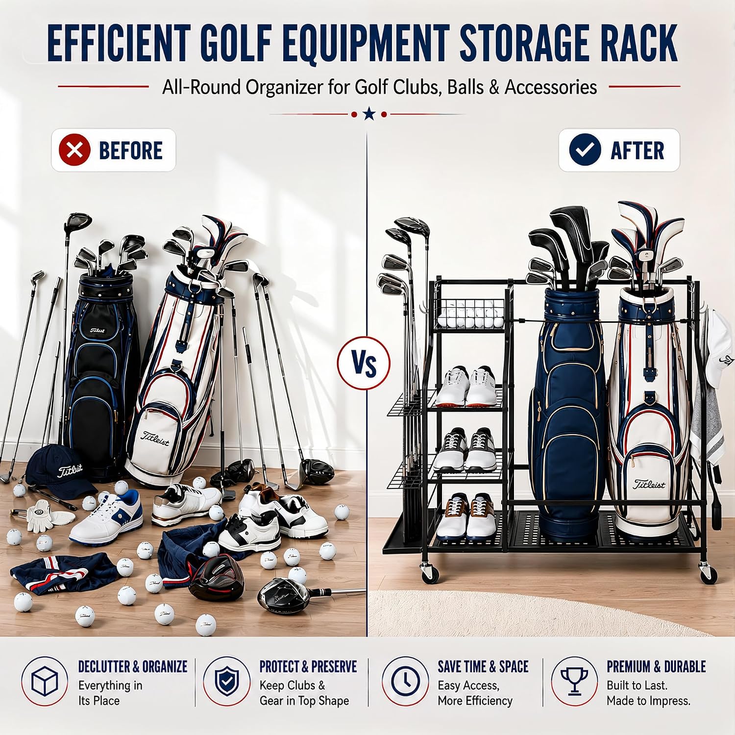 Heavy Duty Golf Bag Storage Ra - đánh giá và giá Sports Equipment Garage Organizer