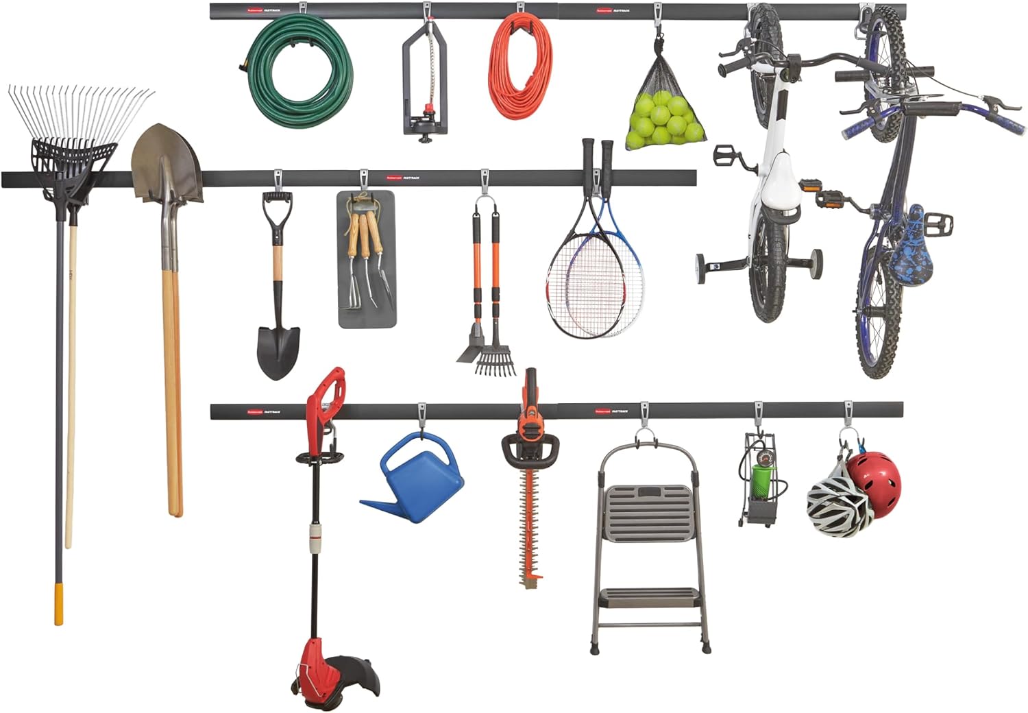 24-Piece Wall Mounted Garage S - đánh giá và giá Sports Equipment Garage Organizer