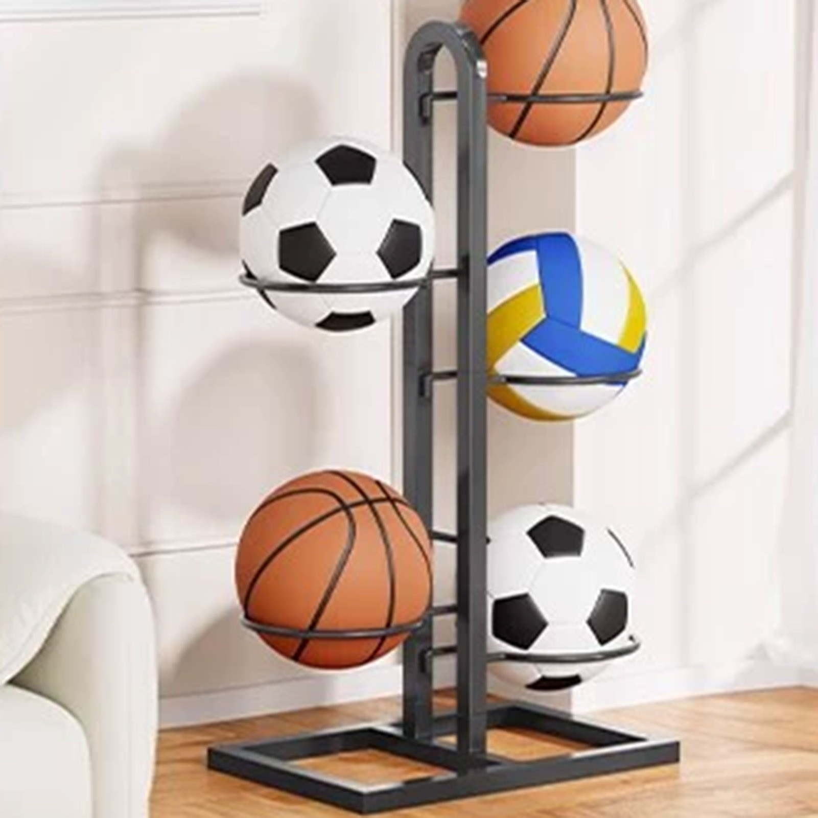 Foldable Basketball Rack Multi - đánh giá và giá Sports Equipment Garage Organizer