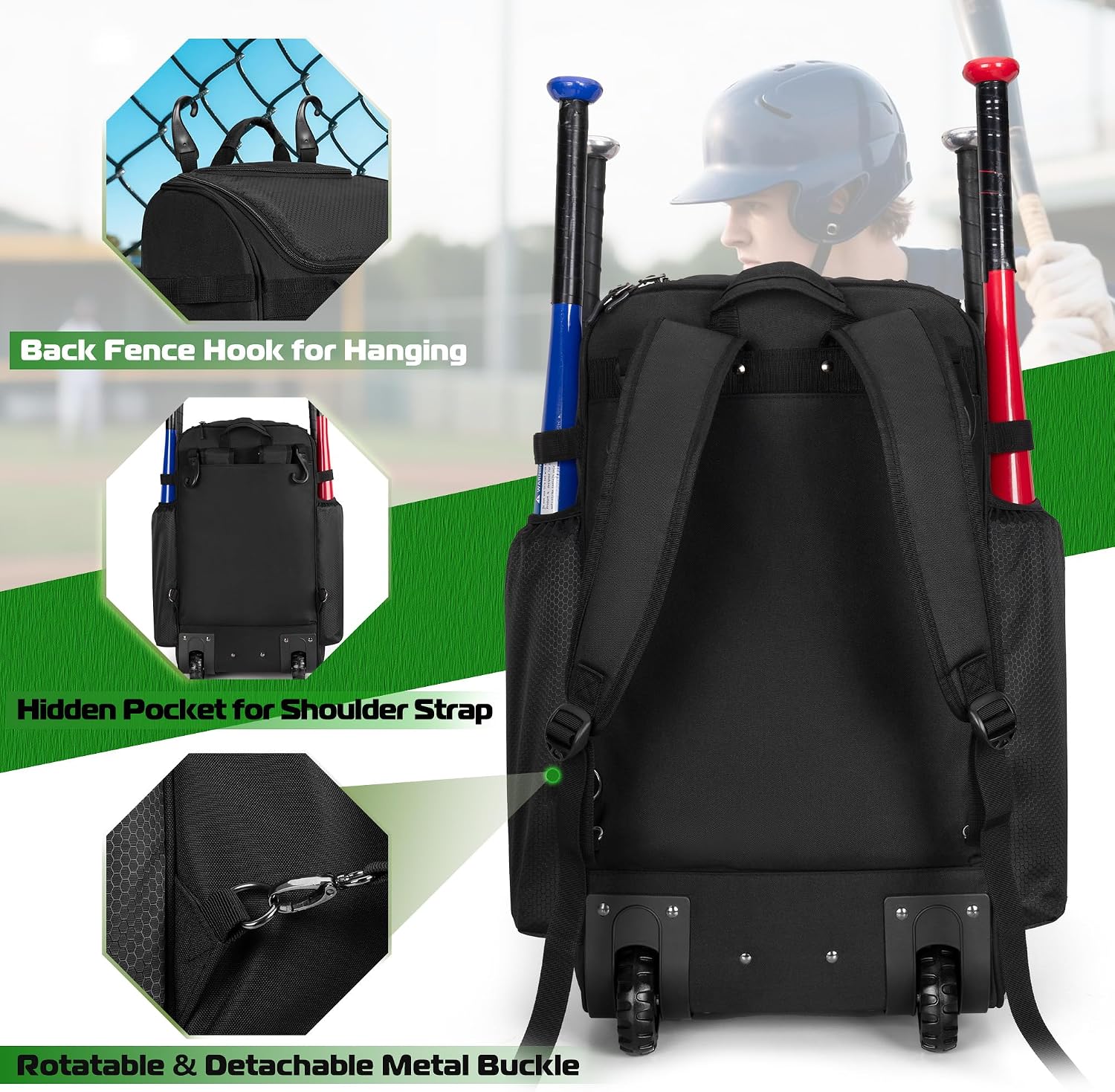 Rolling Baseball Backpack With - đánh giá và giá Sports Equipment Bag
